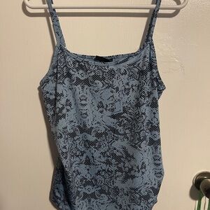 Women's Tank Top Lane Bryant Brand Size 14/16. Whimsy Blue & Black floral